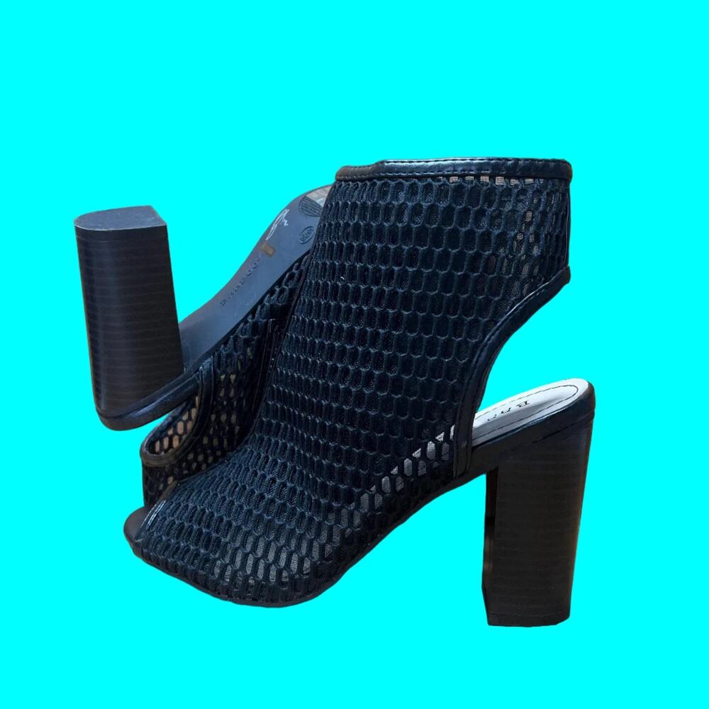 Women's Bamboo •Abbatha-01• High-heeled Mesh covered Sandal 8.5M Black Mesh